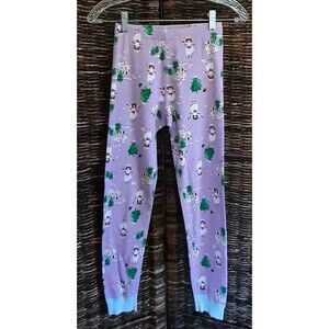 Hanna Andersson 100% Organic Cotton Pajama Pants Girl's 10 140 Purple Christmas